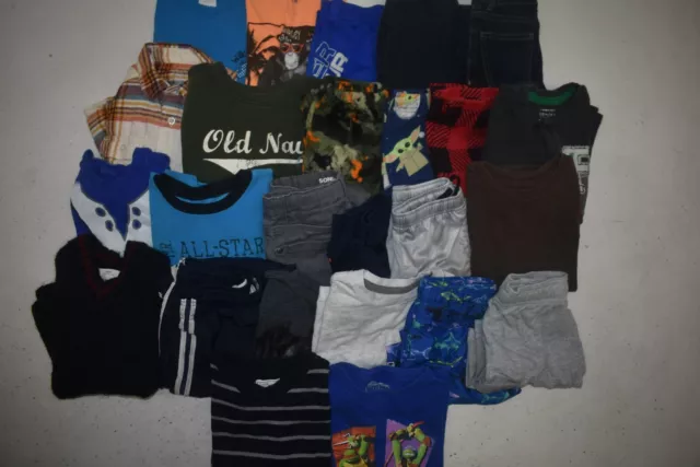 Wholesale Bulk Lot of 25 Boys Size XS 4 5 Mixed Season Tops Bottoms Shirts Pants