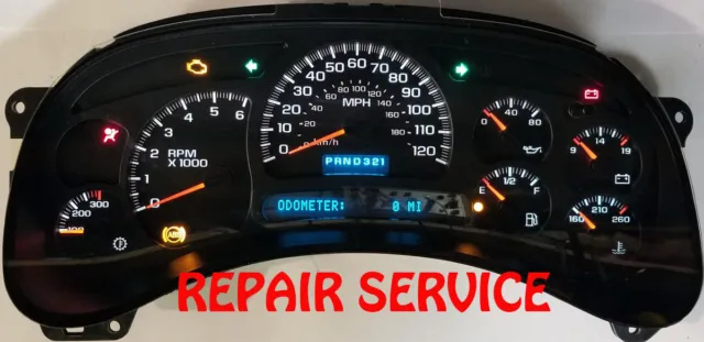 2003  Chevrolet Tahoe Instrument Cluster Repair EXCHANGE  SERVICE