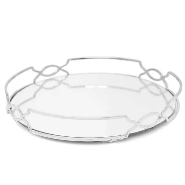 Decorative Mirrored Tray | Tealight Candle Holder Plate |Vanity Perfume Tray