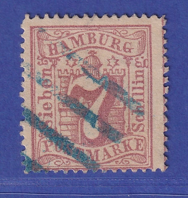 Altdeutschland Hamburg 7 Schilling Mi.-Nr. 19 gestempelt gepr. PFENNINGER