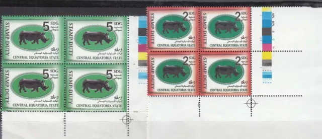 stamps SUDAN 2009 SOUTH SUDAN EQUATORIAL STATE REVENUE 2 5 SP MNH BLOCK # 160