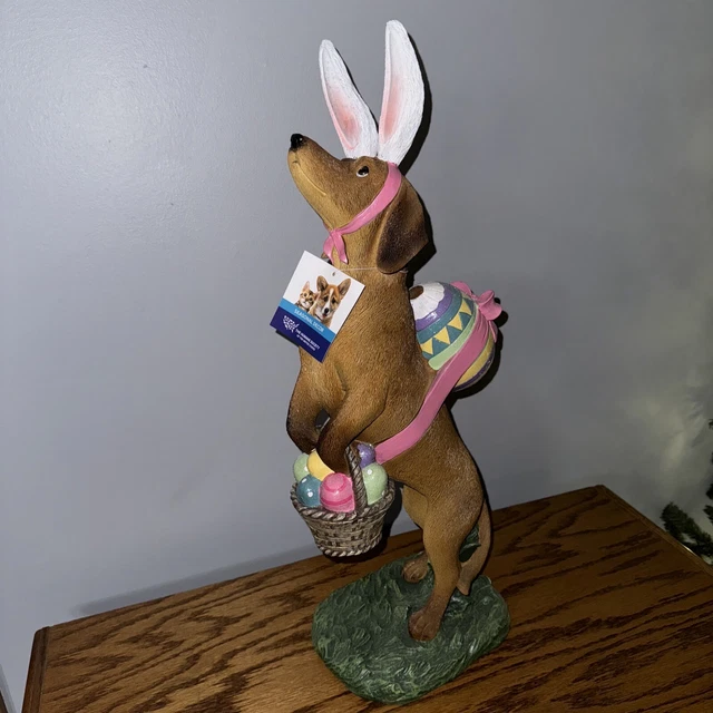 EASTER DACHSHUND WIENER Dog Statue Bunny Rabbit Costume Easter Decor 22