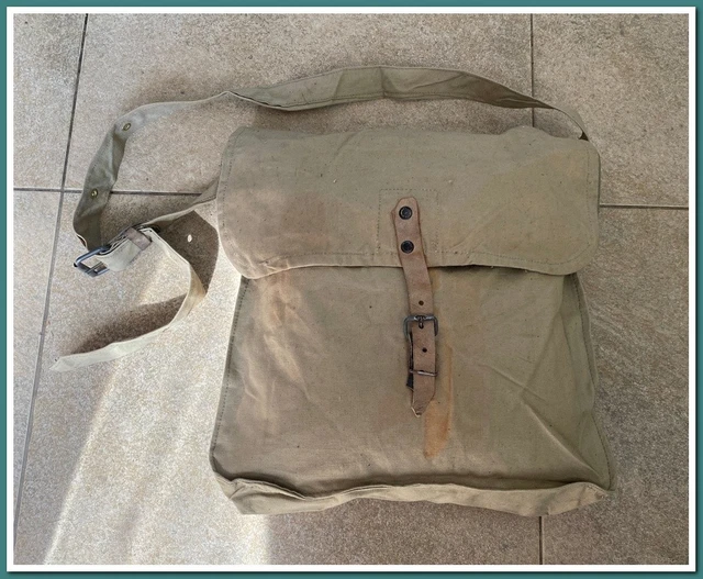 STYLE MILITAIRE MINI Sac Bandoulière Toile Petit Effets Noir - Neuf EUR 21,38 - FR