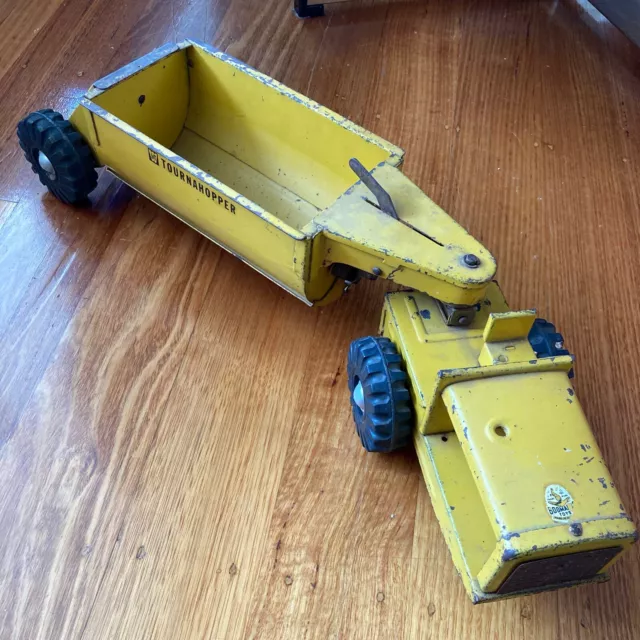 VINTAGE 1950's BOOMAROO TOURNAHOPPER TIN TOY DUMP TRUCK MADE IN AUSTRALIA