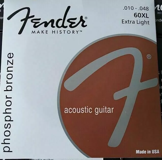 Jeu de cordes FENDER 60XL 10/48 phosphore bronze 0730060402 guitare acoustique