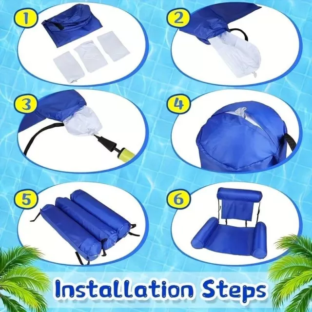 PVC Summer Inflatable Foldable Floating Row Swimming Pool Water Hammock Air Matt