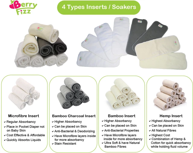 14pc Set Cloth Diaper Pocket & All-in-one AOI Pack Liner Wet Bag Mixed Insert 6