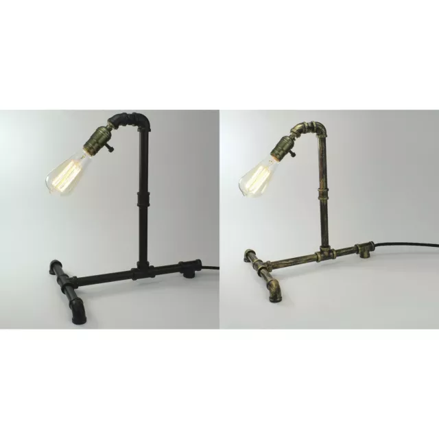 Vintage Industrie Retro Stil Stahlrohr Schreibtisch Tischlampe Licht Edison Steampunk