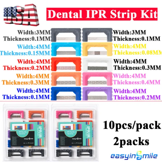 20Pc Dental Orthodontic Interproximal Reduction IPR Hand Use Polishing Strip Kit