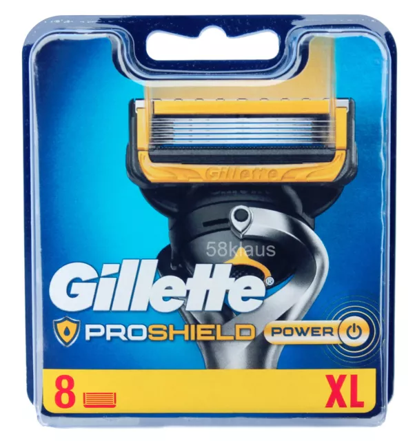 8 Gillette (Fusion5) ProShield Power Rasierklingen / 8er Klingen Set Pack in OVP