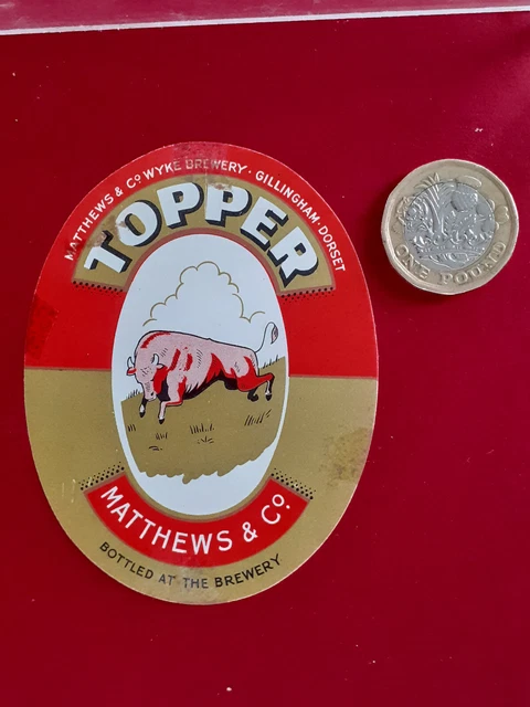 Altes britisches Bieretikett: Matthews Topper, Gillingham