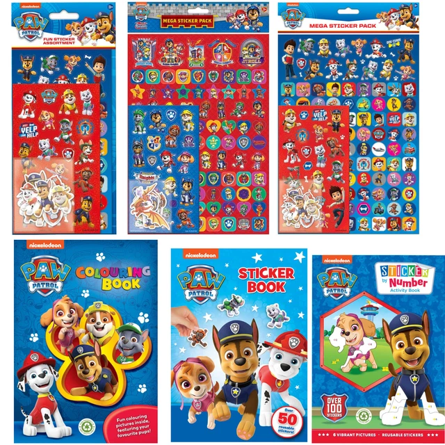 PAW PATROL STICKERS COLOURING BOOK STICKER BY NUMBERS RESCUE KNIGHTS MEGA PACK £2.98 PicClick UK