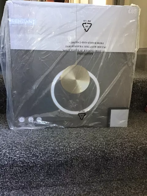 Next Loop LED Anhänger Deckenleuchte gebürstetes Messing Oberfläche Beleuchtung Wohnkultur Neu