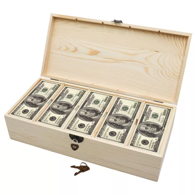 Wooden Lockable Currency Tray, 5 Compartment Cash Organizer, Cash Organizer M...