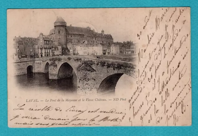 Laval - Le Pont de la Mayenne et le Château : CPA , Carte Postale ancienne /Na