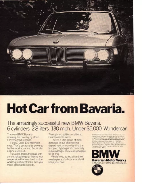 1971 Bmw Bavaria  ~  Classic Original Print Ad