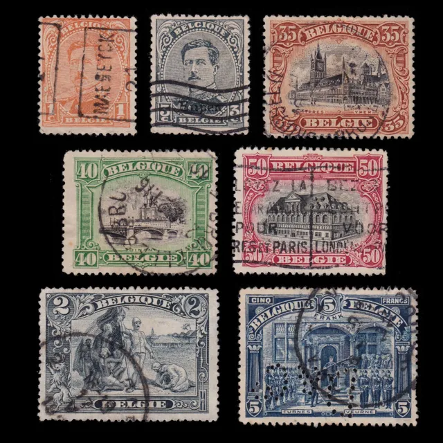 Belgium Stamps.1915-20.Set 7.Used.