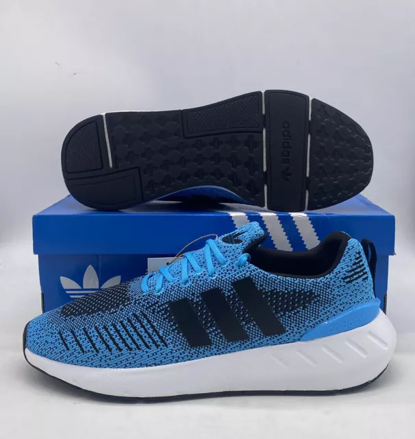 Adidas Swift Run 22 Running Sneakers Sky Blue Black Retro GZ3506 Mens Size