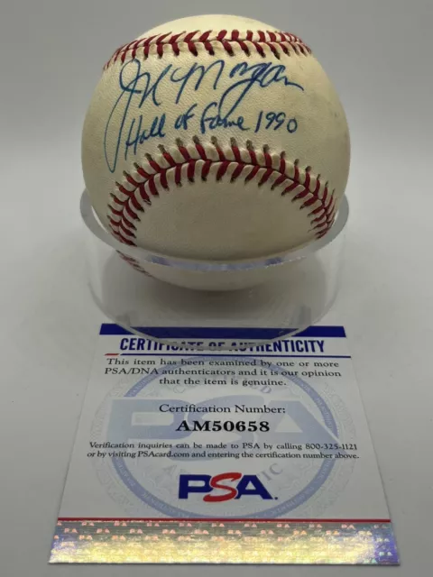 Joe Morgan Hall of Fame 1990 Reds Signed Autograph OMLB Baseball PSA DNA *58