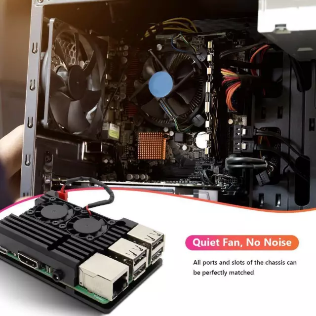 For Raspberry Pi 3 Model B B+ Aluminum Case Shell with Dual Cooling Fan AU