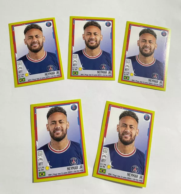 Panini France Foot Ligue 1 2021 2022 lot of 5x Neymar Jr. #358 - PSG
