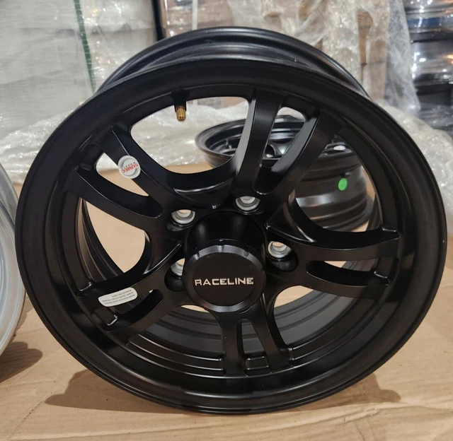SINGLE 14" X 5" 5 LUG ON 4.5 ALUMINUM TRAILER WHEEL with CENTER CAP
