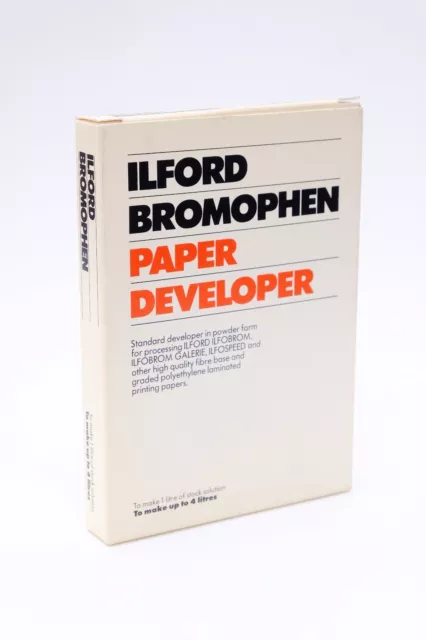 Desarrollador de papel Ilford Bromophen, fabrica 4 litros.  Sin abrir