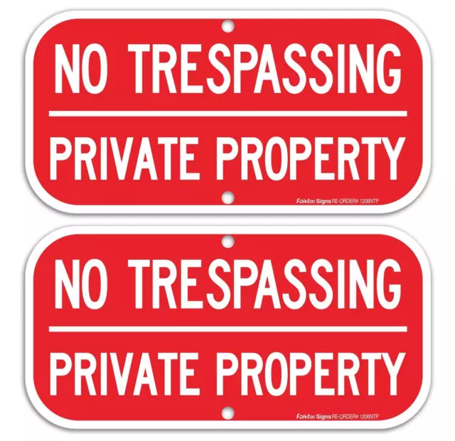 (2 Pack) No Trespassing Private Property Sign, Reflective .40 Rust Free Alumi...