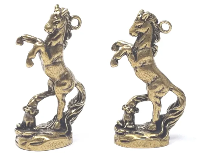 Kleines Messing Pferd, Figur Rappen Statue, Tierfigur Miniatur 43 mm Neu!
