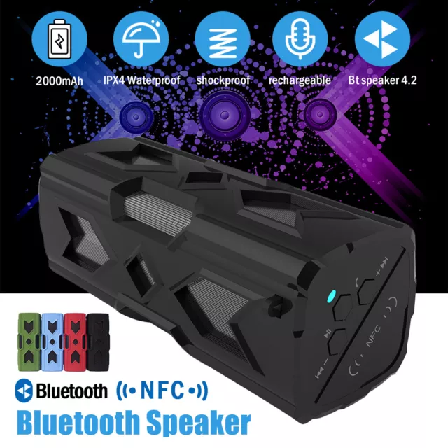 Portable Wireless Bluetooth Speaker Waterproof Stereo Bass Loud USB AUX MP3 NFC