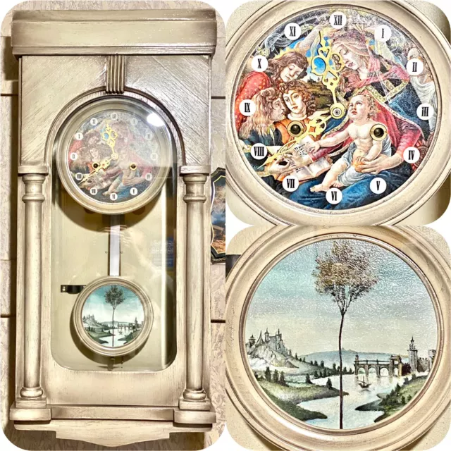 💎UNIQUE WATCH⏱️Vintage Wall Clock with Hand Painted Dial And clock pendulum