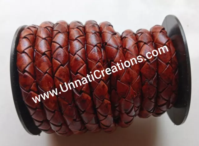 Premium Genuine Handmade Round Bolo Braided 5 Meter Leather Cord Rope StringLace