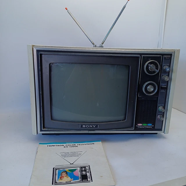 TÉLÉVISEUR COULEUR SONY Trinitron modèle KV-1300E 70s rétro jeu CRT non