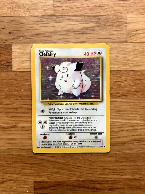 CLEFAIRY 5/102 RARE Shiny Holo Pokemon Card Original Base Set 1999 WOTC N/M  16.00 - PicClick UK