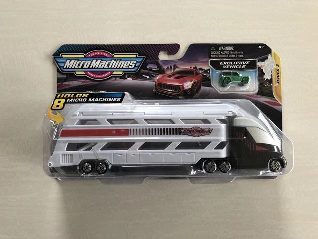 Micro Machines Camion de Transport Noir et Gris + voiture verte  Hasbro