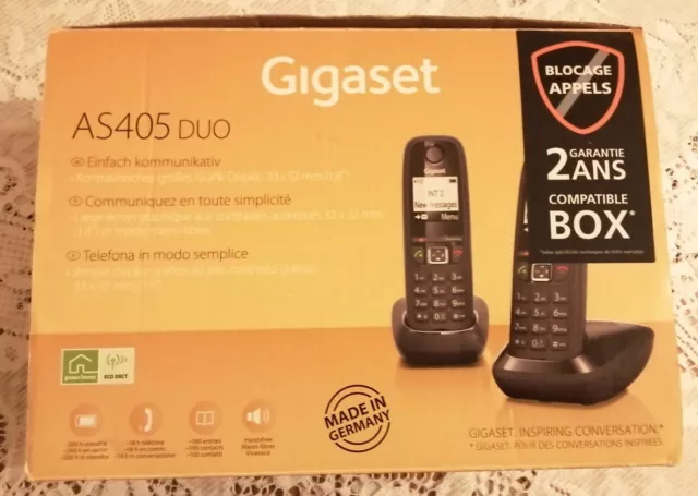 Gigaset AS405 Duo - Téléphone sans Fil Noir - Bon état comme neuf