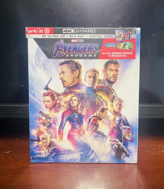 Avengers Endgame 4K Ultra HD/Blu-Ray/Digital/Initiative Book Target. Brand New