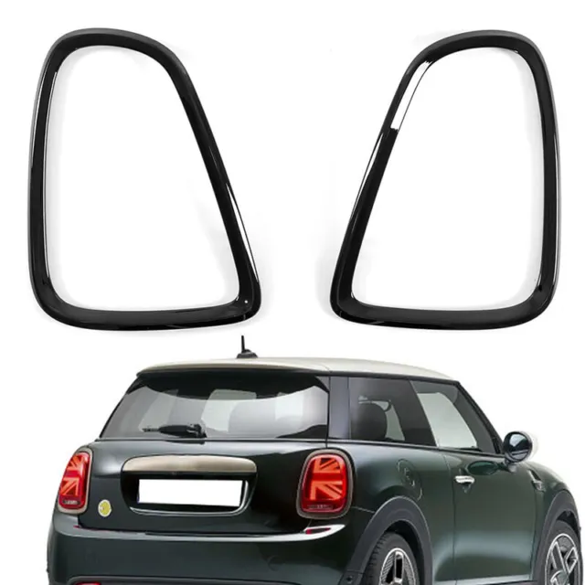 2X Rear Tail Light Surround Trim For 2014-21 Mini Cooper F55 F56 F57 Gloss Black