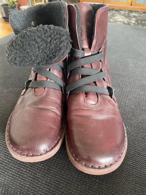 Women’s Burgundy Effegie Ankle Boots - Size 39