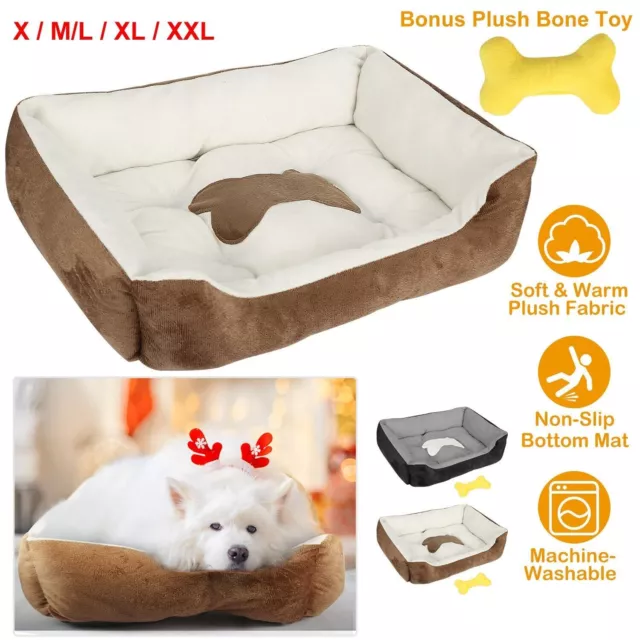 LARGE Pet Calming Bed Dog Cat Sleeping Kennel Puppy Super Soft Mat Warm Nest Pad