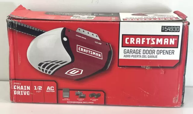 New In Box Sears Craftsman 1/2 Hp Chain Drive Garage Door Opener 954930