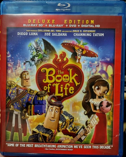 The Book of Life Deluxe Edition (Bluray 3D+Bluray+DVD+Digital, 2014) LIKE NEW