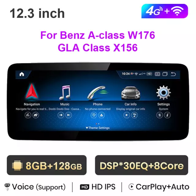 12,3" 128GB Autoradio GPS CarPlay Mercedes GLA/G/A/CLA C117 W176 X156 Android 13