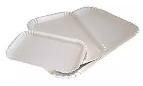 10 KG Vassoi In cartone Pasticceria Bianco Navette Misura 7 (39x28cm) per dolci