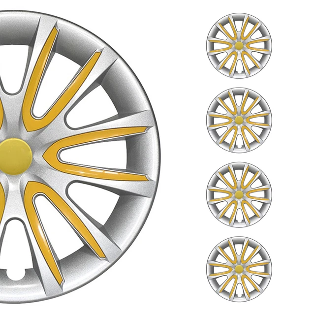 15& WHEEL COVERS Hubcaps for Jeep Wrangler Gray Yellow Gloss EUR 111,23
