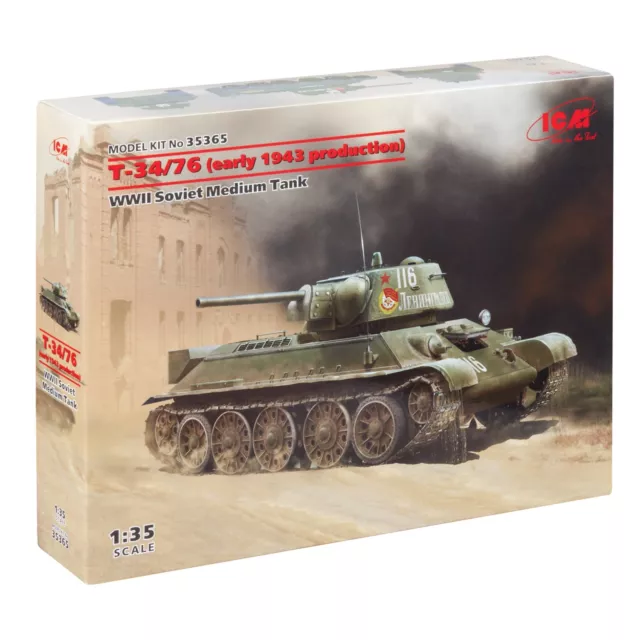 T-34/76 (early 1943) WWII Soviet medium tank ICM 35365 Scale model kit 1:35