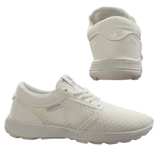 Supra Hammer Run Lace Up Mens Casual Running Trainers White 08128 154 B32E
