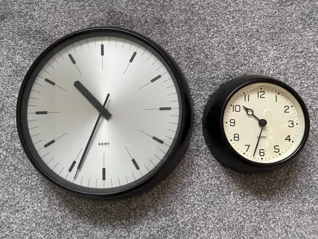 Gents of Leicester Vintage Factory / Railways  Wall Clocks x2