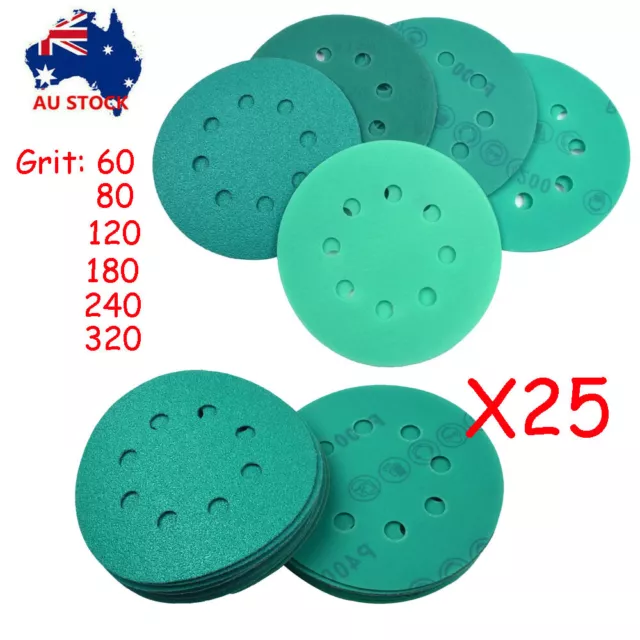 125mm 8-Hole Sanding Discs/Pads Sandpaper Hook and Loop Available 60-320 Grits