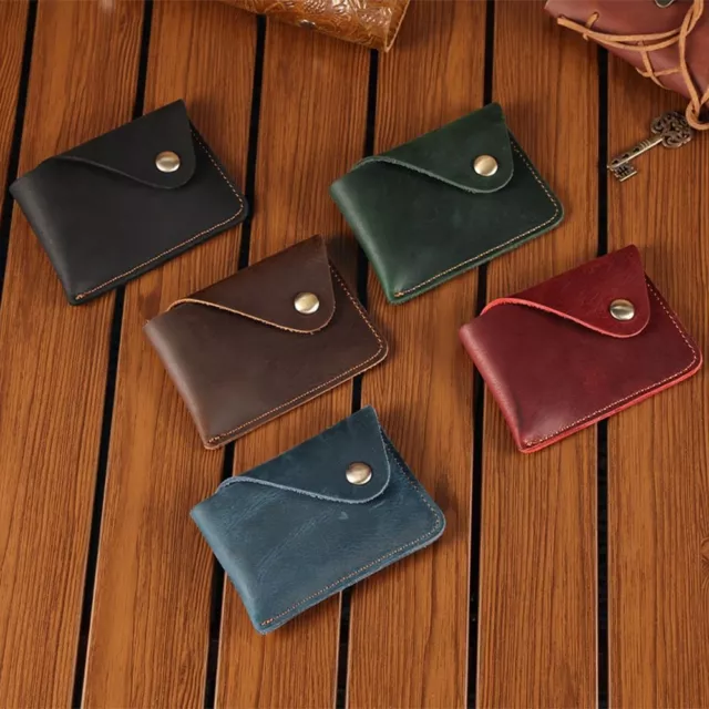 Snap Button Slim Pocket Purse PU Leather Wallet Durable Card Storage Bag